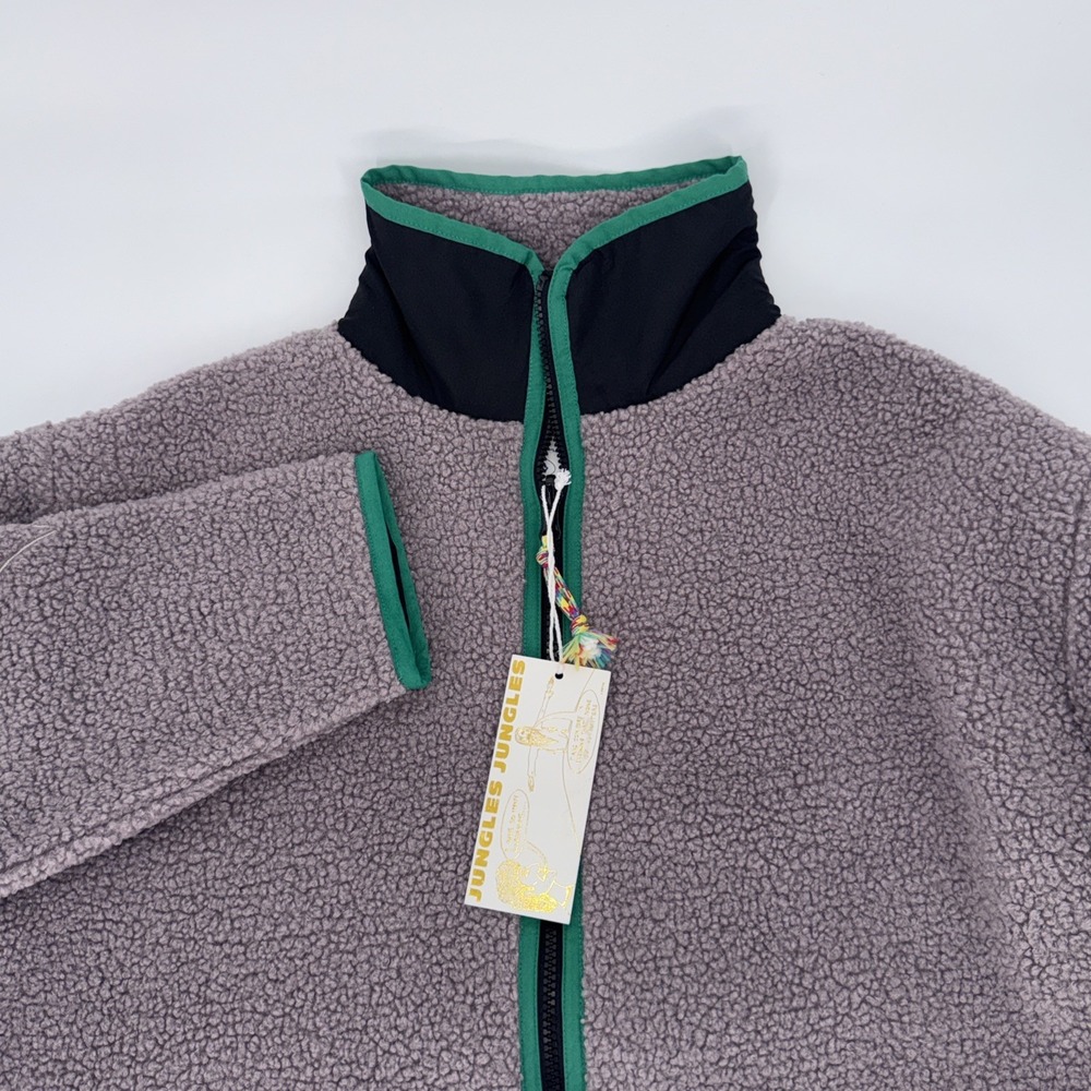 Jungles Jungles Solace Sherpa Fleece Jacket Size Small Purple Green Full Zip NWT